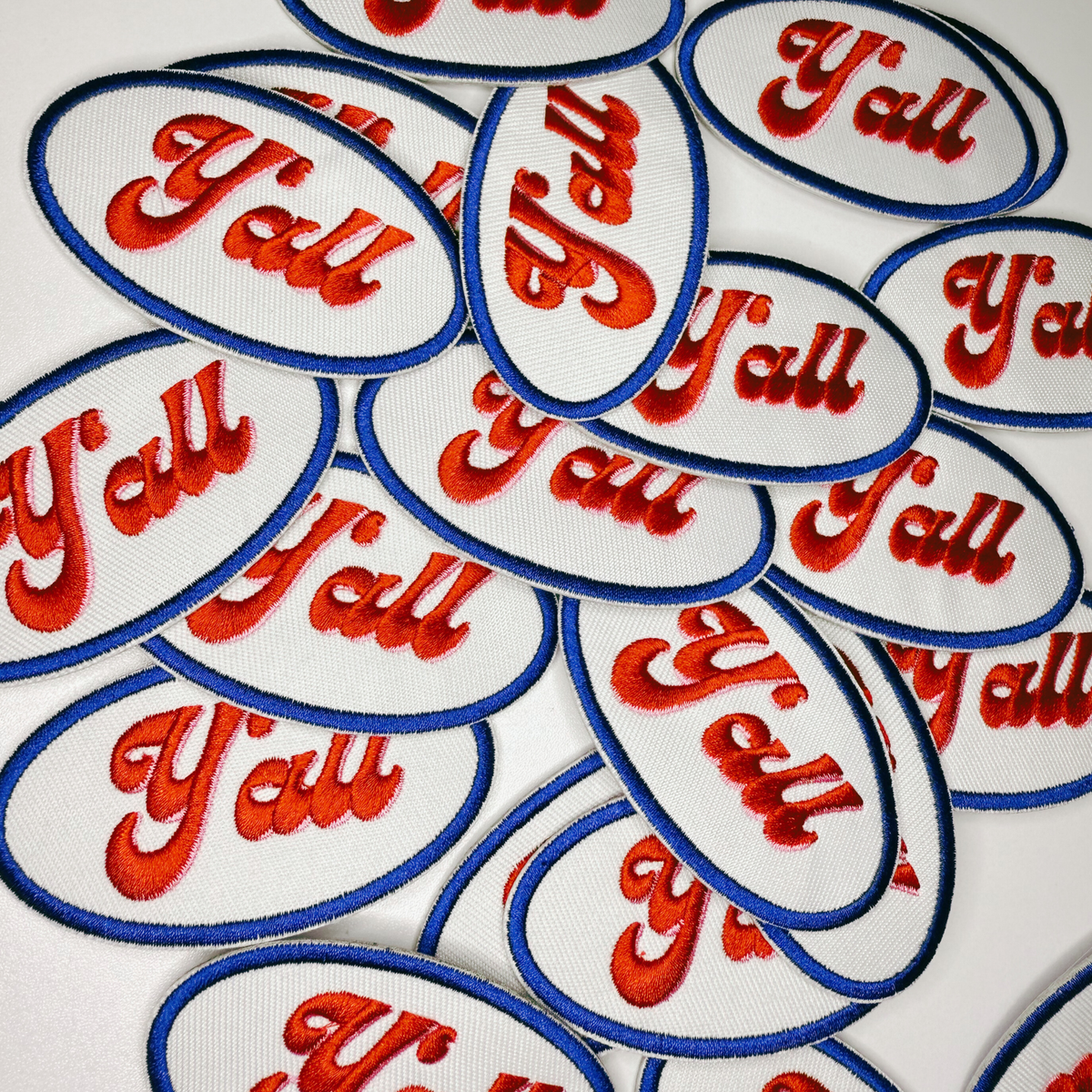 Y'all embroidered iron-on patch, view 4