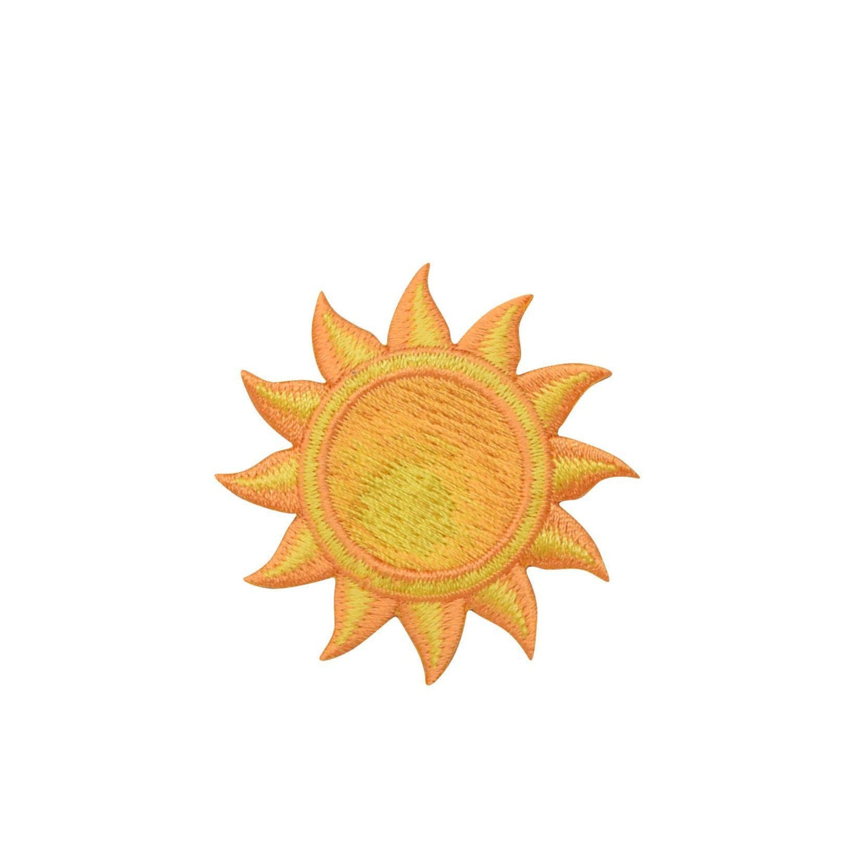Yellow sun embroidered iron-on patch