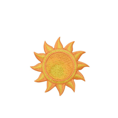 Yellow sun embroidered iron-on patch